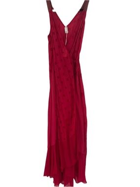 Burning Torch Chartreuse Sleeveless Wrap Maxi Dress